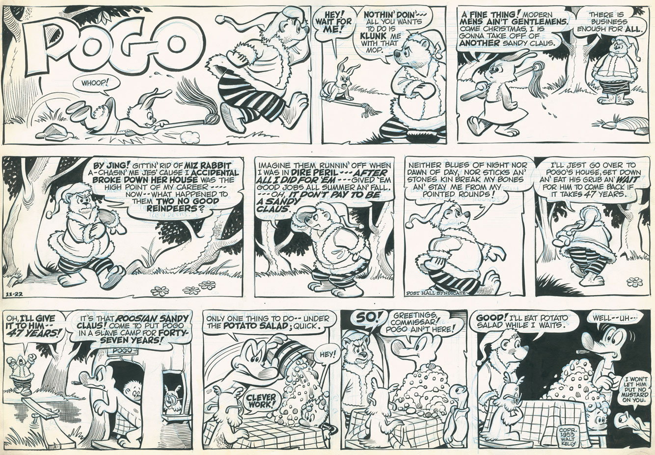 Original Pogo Comic Art By Walt Kelly Original Handdrawn Artwork ...